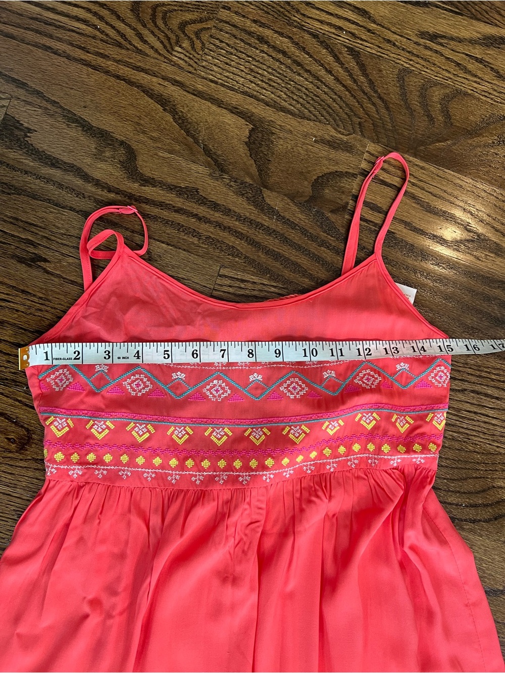 Flying Tomato Coral Maxi Dress with Embroidered Hem - Picture 10 of 14